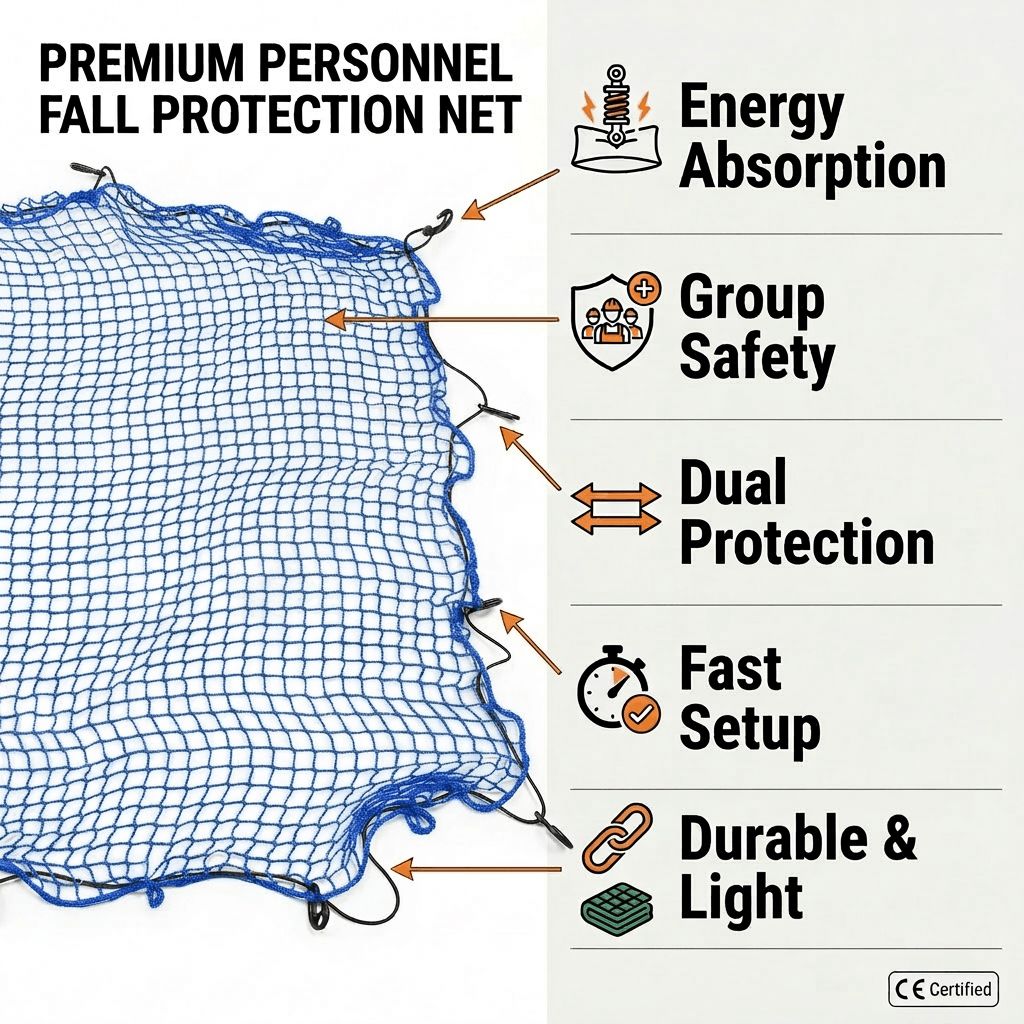 Plasa de siguranta HDPE pentru constructii pentru protectie impotriva caderii