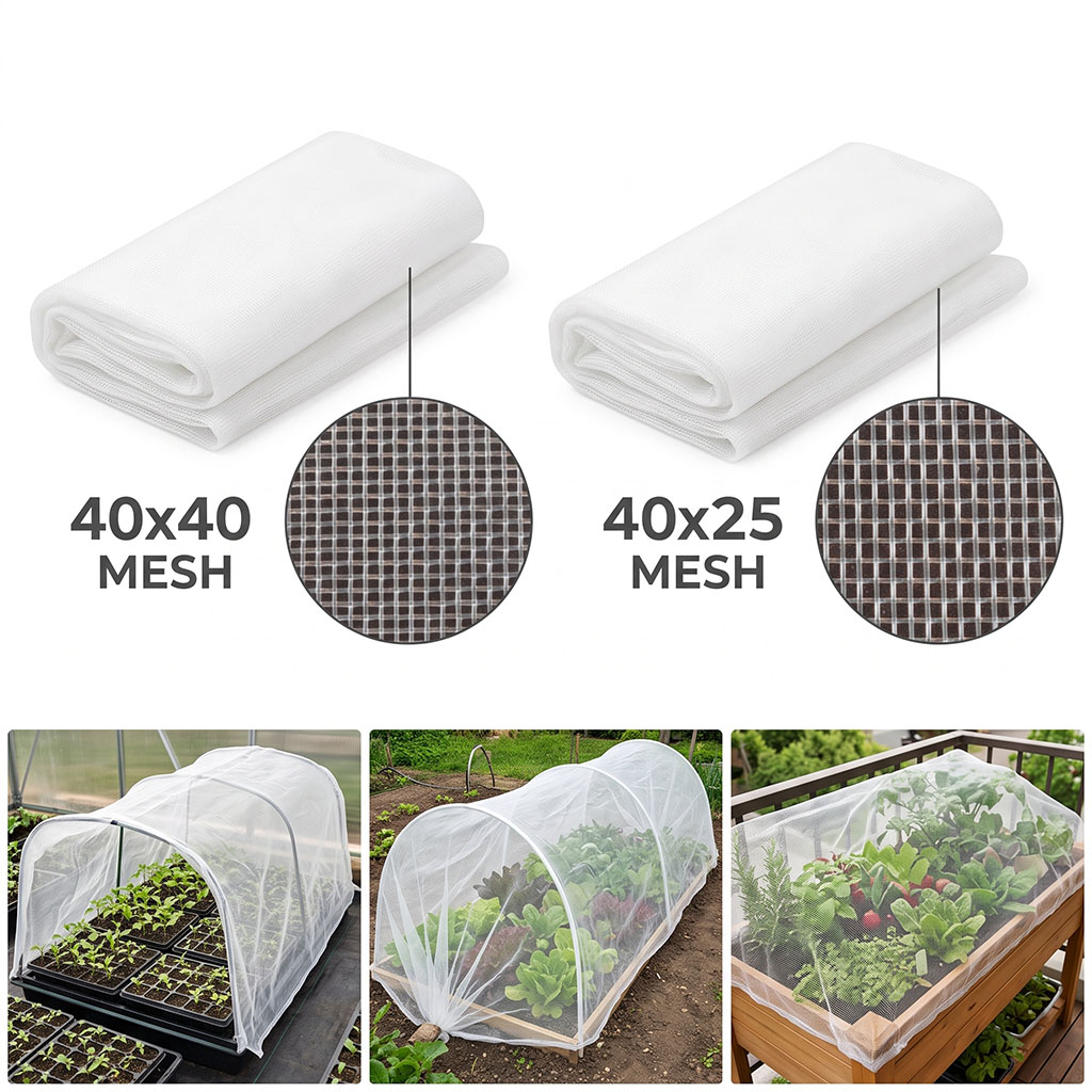 Plasa de insecte HDPE 40 ochiuri pentru legume de sera